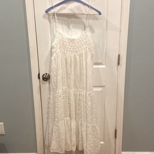 Zara Spaghetti Strap White Max Dress